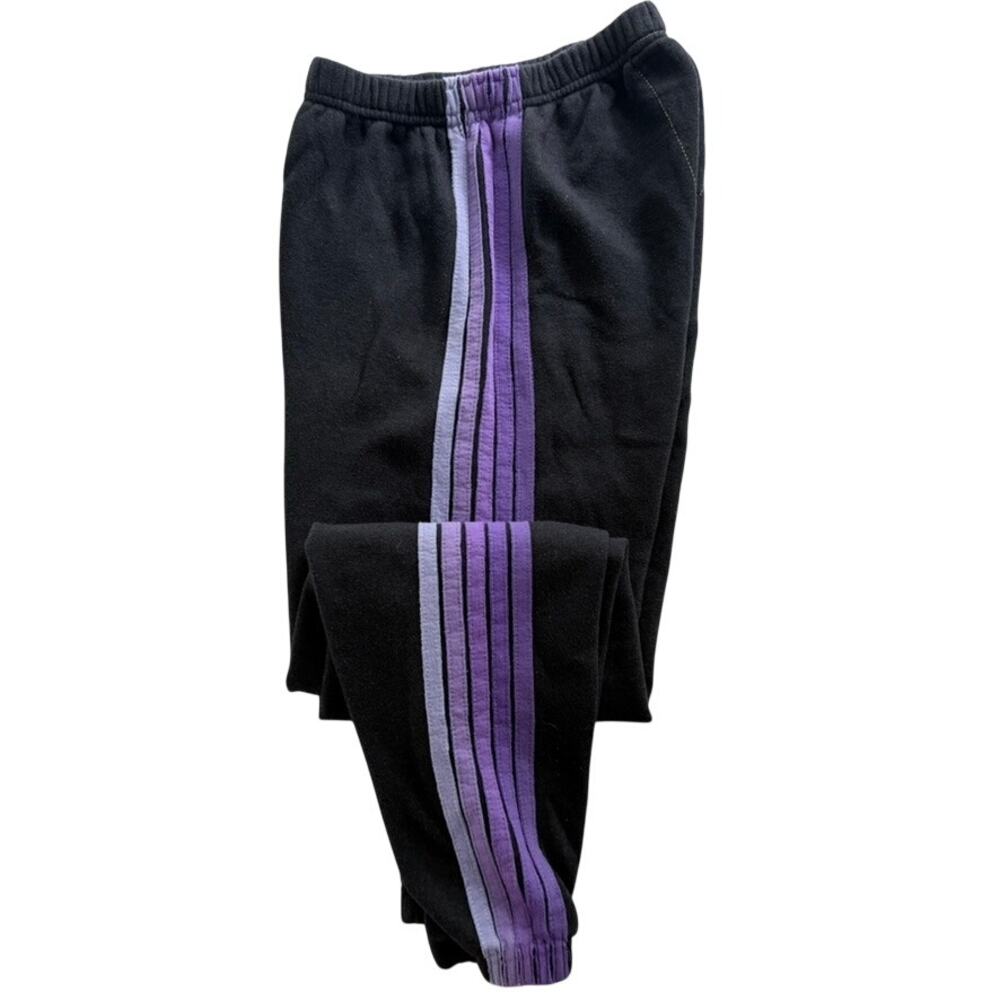 Aviator Nation 5 Stripe Purple Black Sweatpant White Size Small Jogger High Rise - Picture 2 of 8